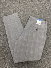 Alfred Brown Pure New Wool Black & White Check Tailored Fit Trousers Size 34” PS