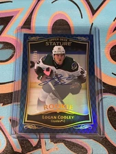 Logan Cooley 13/25 Rookie Auto Blue 2023-24 Upper Deck Stature (CH)