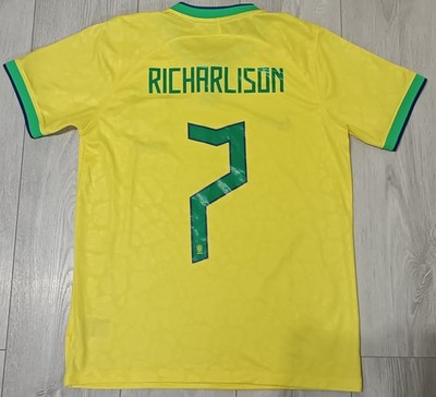 Brazil Home Jersey #7 Richarlison Nike CBF Yellow Football Shirt
