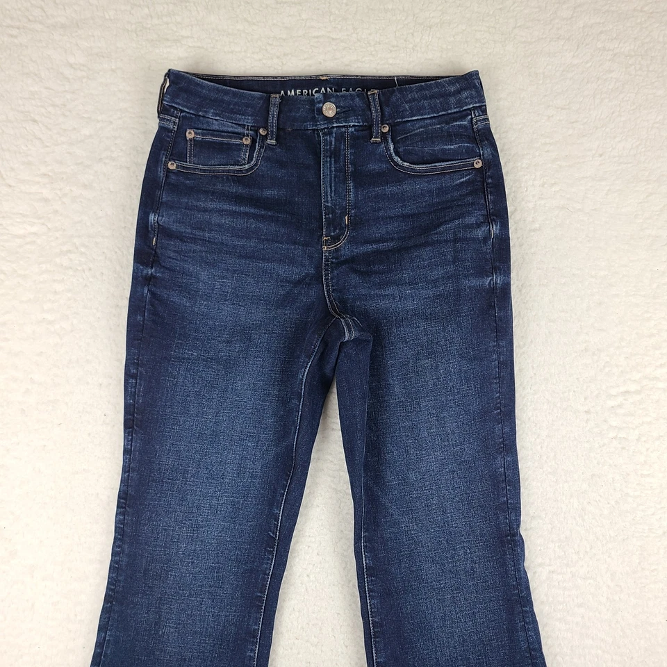 American Eagle Jeans Women 8 Blue Curvy Super High Rise Flare Next Level Stretch - Image 2 of 4