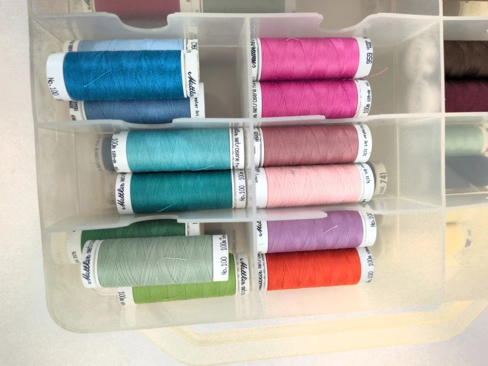 Mettler Embroidery Thread  Yarn Polyester Silk Cotton Floss 75 Spools  Case - Image 4 of 4