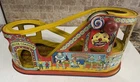 Vintage 1950’s J. Chein Tin Mechanical Windup Roller Coaster Toy