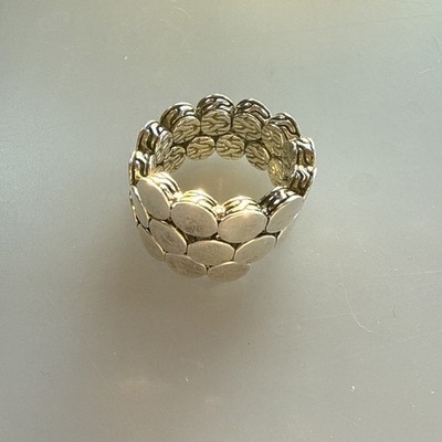 JOHN HARDY STERLING SILVER DOT DOUBLE COIL RING -SIZE 7