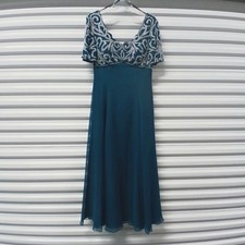 Vestido de noche formal para mujer Tiffany talla 14 azul con cuentas vestido de seda boda fiesta
