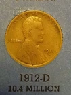1912-D Lincoln Wheat Cent Fine F Coin NIce