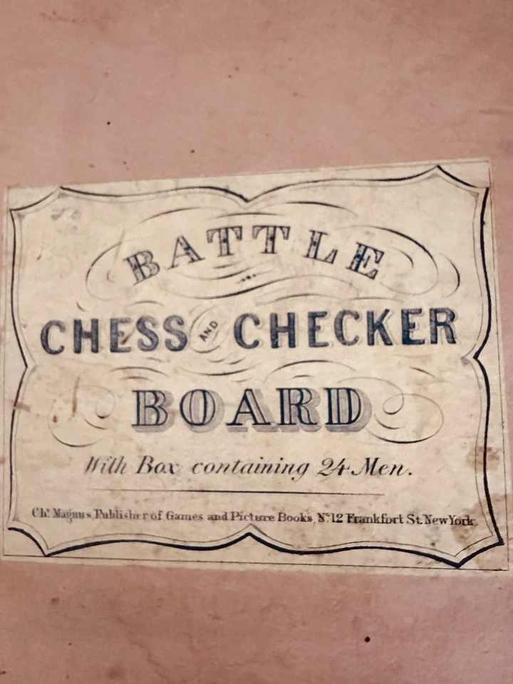 Ch. Magnus c1800s Antique PCivil War Board Game-only One Known In Existence  - Image 3 of 4