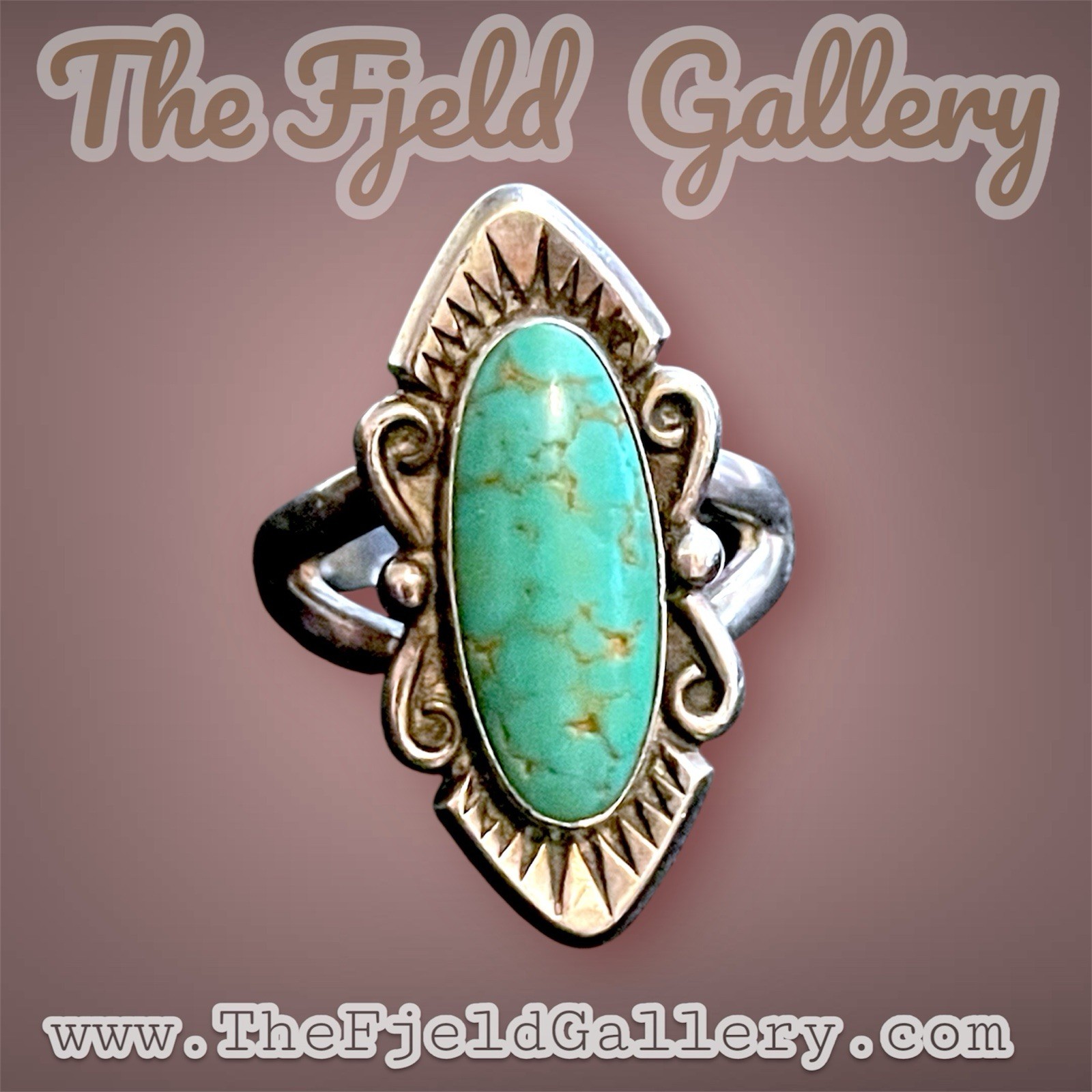 Native American Sterling Silver Embossed Large Tu… - image 1