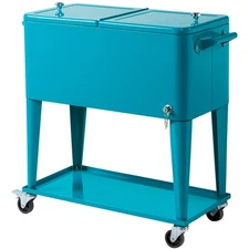LEADZM 80QT Blue-Green Refrigerated and Insulated Cart, 87.5*38.5*91cm