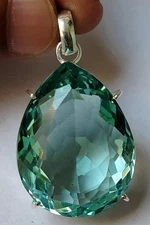 AAA+ Large Aquamarine 96.96 Ct Pear Cut 925 Silver Pendant Gift for Women