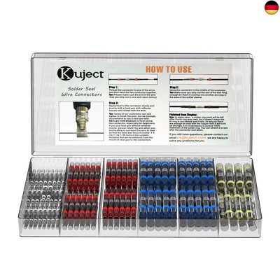 Kuject Lötverbinder, 200 stk Schrumpfschlauch Set, Kabelverbinder Wasserdicht 