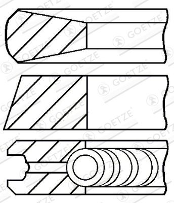 GOETZE ENGINE Kolbenringsatz 08-245200-00 passend für FIAT  passend für IVECO