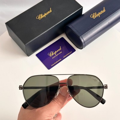 Chopard SCHG707 Aviator Sunglasses Gunmetal Frame Green Lens 60 12 145