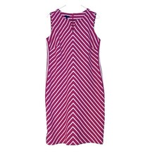 Talbots Dress Athleisure Casual Hot Pink & White Pickleball Tennis Prep Sz M