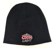 Coors Light Beer Knit Beanie Hat Black with Embroidered Logo The Game OSFM