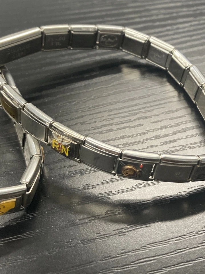 Conjunto de pulsera de acero inoxidable Pugster conjunto de dijes italianos cestas de enfermería Vegas Foto 4 de 4