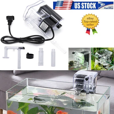 Aquarium Waterfall Filter Pump Fish Tank Hang External Oxygen Pump Water Filter