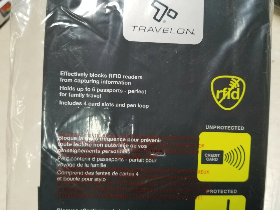 Soporte para pasaporte Travelon RFID unisex-adulto, gris regular TALLA ÚNICA Foto 4 de 4