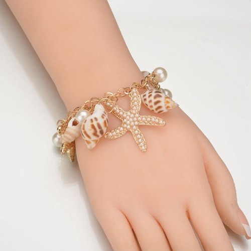 Imitation Perle Muschel Seestern Armband Frauen - Bild 10 von 25
