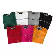Tommy Hilfiger Men's Embroidered Logo Pullover Soft Fleece Crewneck Sweatshirt