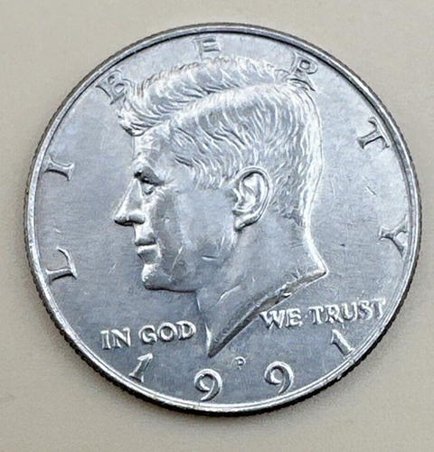 1991 P & D Kennedy Half Dollar Set (2 coins) AVE CIRCULATED - Picture 3 of 6