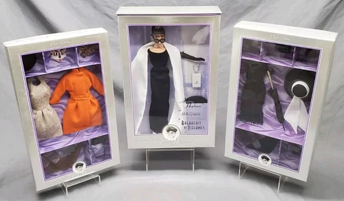Vintage 3 Pc. Set 98 Mattel Barbie  Breakfast at Tiffany's  Audrey Hepburn MIB