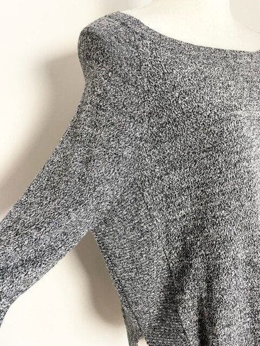 Maglione tunica donna Express maglia taglia XS nero bianco collo barca orlo tondo - Foto 4 di 11