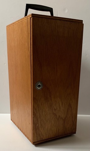 VINTAGE INDUSTRIAL WOODEN BOX 1950S LOCKABLE TOOL CASE CHEST MID CENTURY STORAGE - Picture 8 of 23