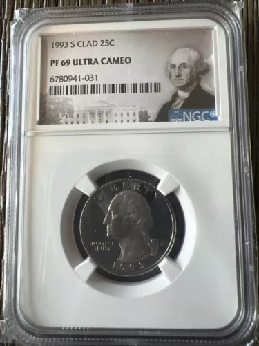 1993 S Clad 25c Washington Quarter NGC PF69 Ultra Cameo