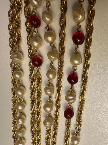 CHANEL 1984 Vintage Gripoix Chain Magnifying Glass Pendant Necklace 18" RARE - Picture 13 of 15