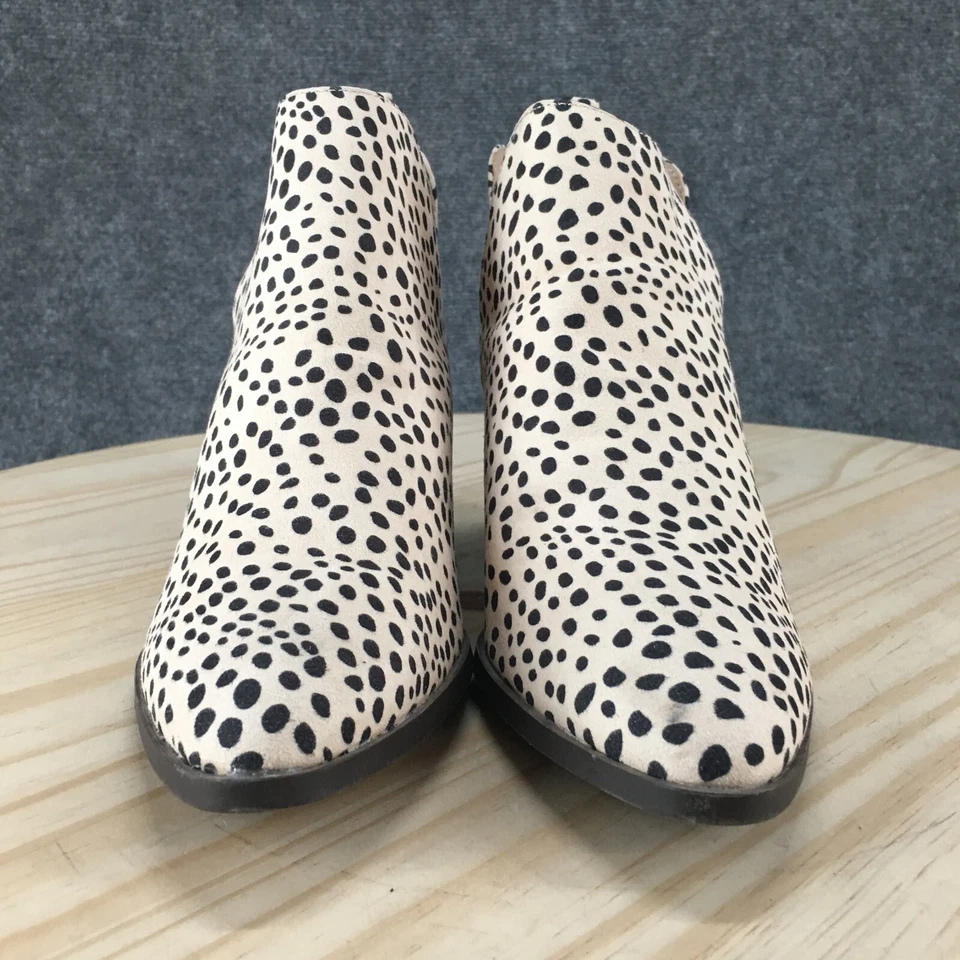 Journee Collection Booties Womens 9 Lola Cut Out Black Faux Leather Animal Print - Image 4 of 4