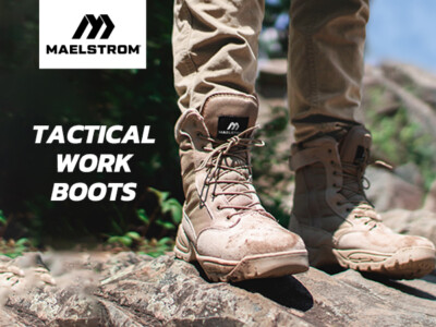 Womens Military Tactical Work Boots with Zippers in Desert 