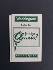 JUNIOR CLUEDO Juego Waddingtons 1993 SOLO REGLAS DE JUEGO, Juego no completo
