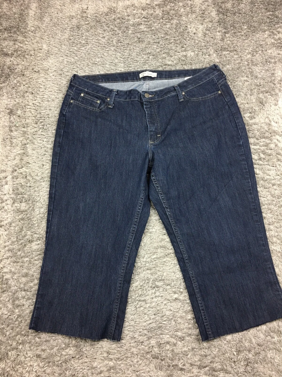 Lee Riders Cutoff Capri Jeans Womens Size 18M Plus Blue Dark Wash 130B709