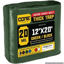 Core Tarps Extreme Heavy Duty 20 Mil Tarp Cover Waterproof UV Resistant Rip