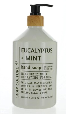 Soap Culture 41 ~EUCALYPTUS MINT~ Hand Soap 21.5fl oz/636ML. NO PARABENS