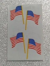 Vintage 1989 Mrs Grossman's Stickers AMERICAN FLAGS 2 small mods = 4 pieces