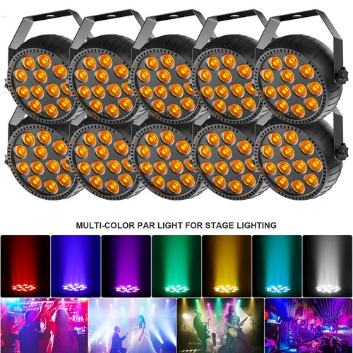 RGBW 12LED Par Light DMX Party DJ Lights Disco Show Stage Lighting Rechargeable - Picture 16 of 16