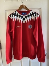 ADIDAS MEN'S FC BAYERN MUNICH CREW SWEATSHIRT RED Sz Small 10/10