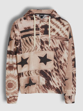  495 Just Cavalli Men's Beige Cotton Festival Print Hoodie Sweater Size L