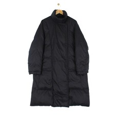 Arket Parka Coat Black Double Breasted Snap Up Lined Down Insulated Women Size S