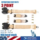 2x Retractable 3 Point Safety Seat Belt Straps Front Auto Vehicle Adjustable