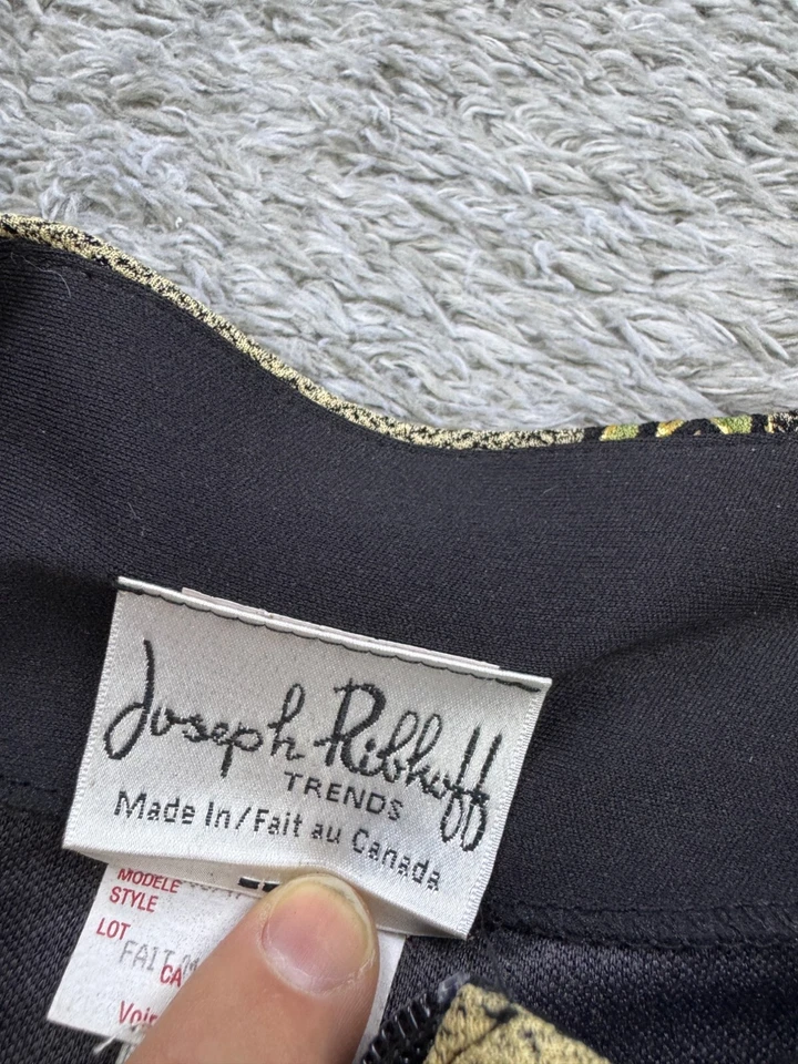 Chaqueta Joseph Ribkoff Mujer 6 Dorado Floral Cremallera Completa Corto Campana Cremallera Brocado Abrigo Foto 3 de 4