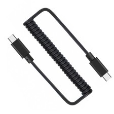 USB-C to TYPE-C Coiled Cable Fast Charger Cord Power Wire Sync for Smart Phones