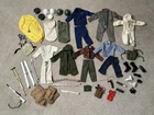 Vintage Gi Joe Knock Off Clothing Lot 7 uniforms, raft, helmets, backpack, plus