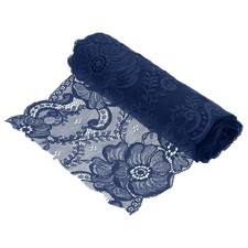 7.1 Inch Wide 3 Yard Lace Ribbon Floral Pattern Navy Blue Lace Trim Ribbon