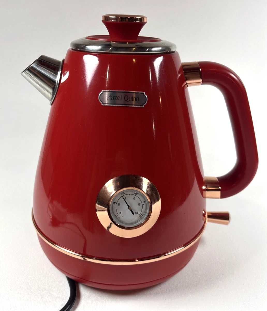 Retro Electric Kettle 1.7L Stainless Steel, Fast Boil 1200W, Auto Shut-Off