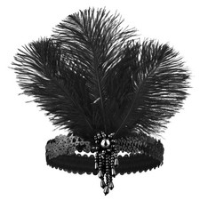 Flapper Feather Headband 1920s Accessories for Women Roaring 20s Flapper Head...