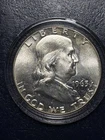 1963-D BU unc Franklin Silver Half Dollar in capsule