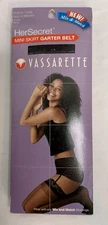 Vassarette Her Secret Mini Skirt Lace Garter Belt Medium/Large Black 3575 New