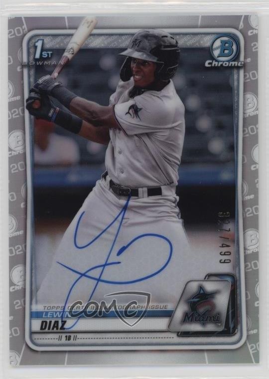 2020 Bowman Chrome Prospect Auto Refractor /499 Lewin Diaz #CPA-LD Auto 1n9x